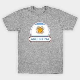 Argentina Country Badge - Argentina Flag T-Shirt